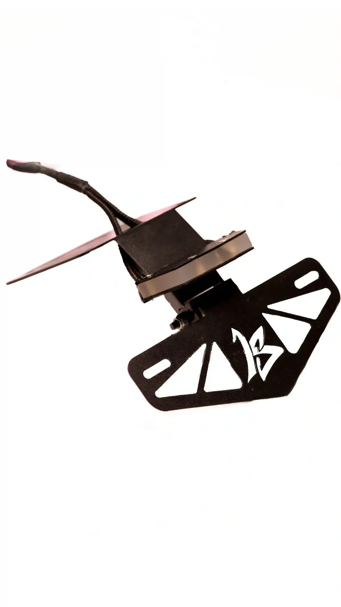 Unibrow integrated indicator tail tidy mounted on a motorcycle rear