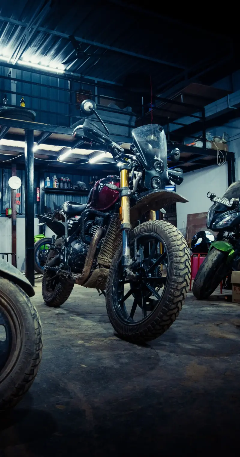 Custom motorcycle build at LS Customs