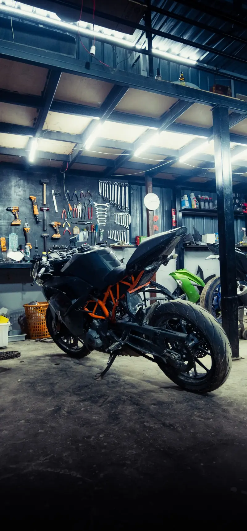 Performance-focused motorcycle at LS Customs